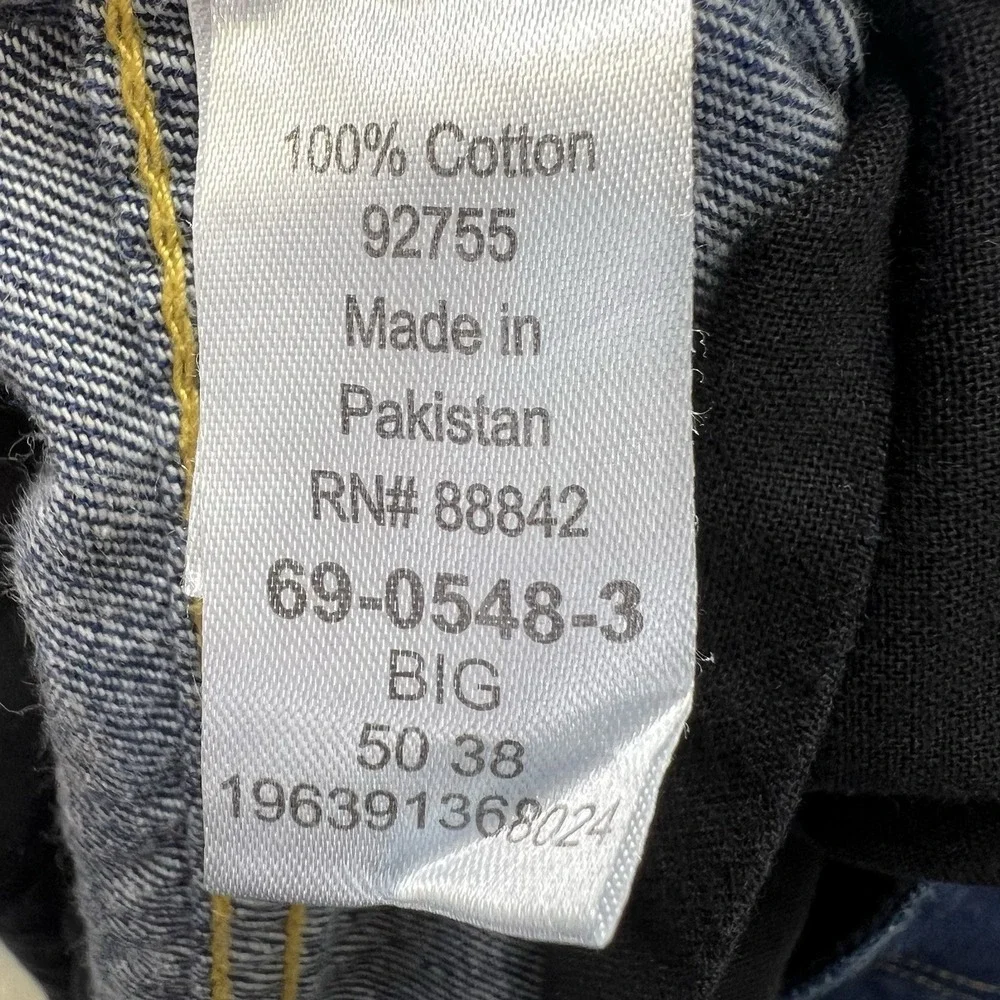 KingSize Denim Jeans Mens 50‎ 38 (51x25)Big Blue Straight Leg 100% Cotton